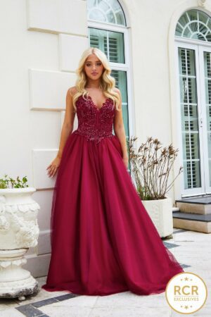 Red Fitted Prom Dress 2024